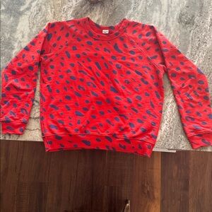 Clare V Red and Blue Patterned Sweatshirt